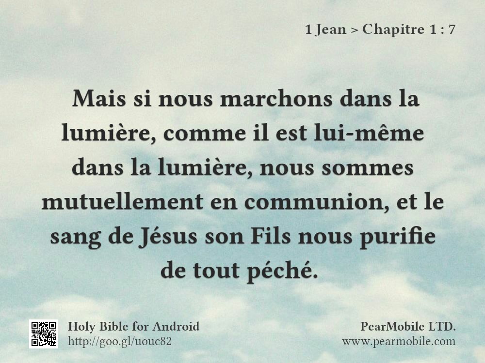 1 Jean, Chapitre 1:7
